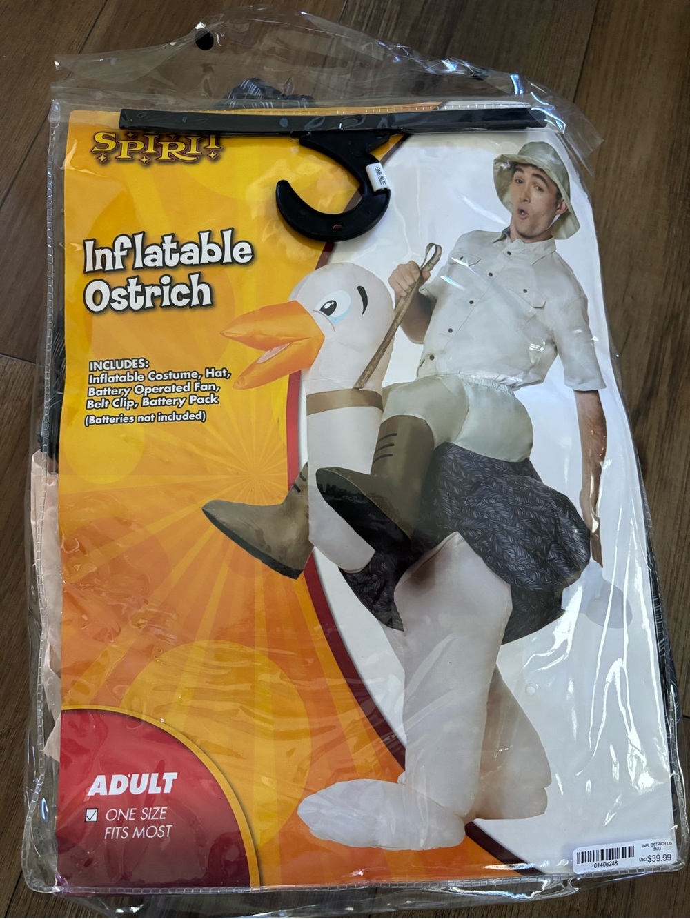 Spirit Inflatable Ostrich Costume - White, Brown, Orange